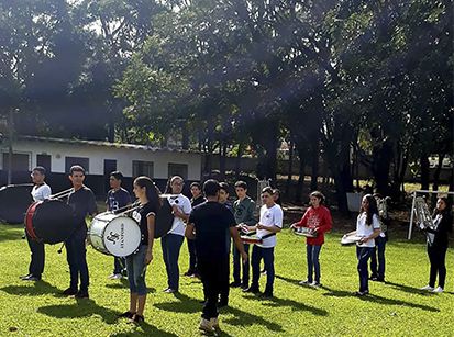 Fanfarra presente no desfile de 7 de Setembro em Umuarama