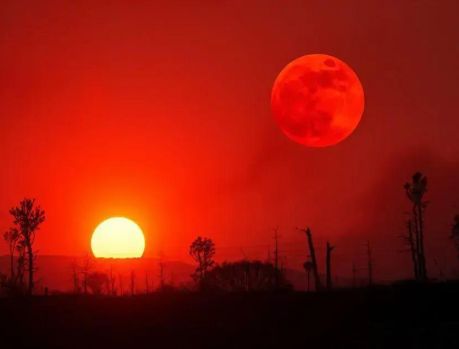 QUEIMADAS ‘CRIARAM’ O SOL LARANJA E A LUA VERMELHA!!! 