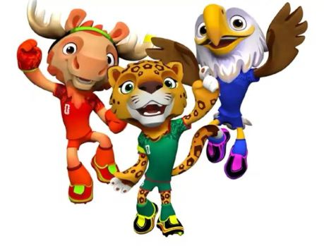 O ALCE, A ONÇA E A ÁGUIA, OS MASCOTES DA COPA DO MUNDO