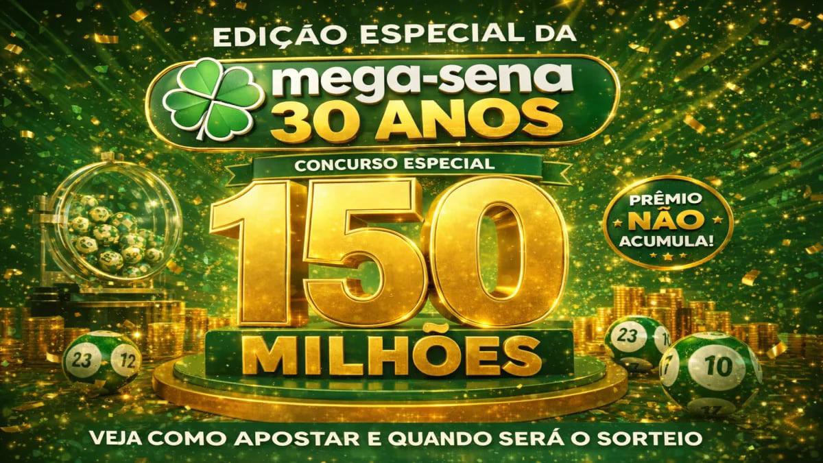 A Mega-Sena está lançando loteria especial: R$ 150 milhões!