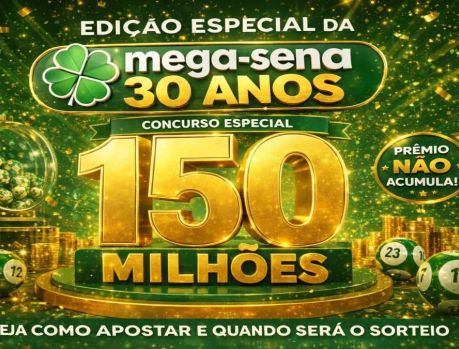 A Mega-Sena está lançando loteria especial: R$ 150 milhões!